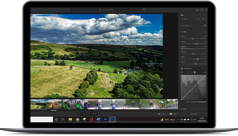 Lightroom laptop screen
